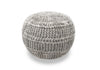 The Earth Company  - Hand Knitted Wool Pouf, Gray