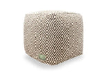 The Earth Company - 100% Hand Woven Cotton Ottoman, Ivory