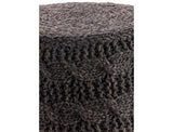 The Earth Company - 100% Hand Knitted Wool Stool, Natural Charcoal