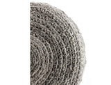 The Earth Company - 100% Hand Knitted Wool Stool, Natural Gray