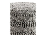 The Earth Company - 100% Hand Knitted Wool Stool, Natural Gray