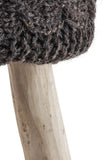 The Earth Company - 100% Hand Knitted Wool Stool, Natural Charcoal